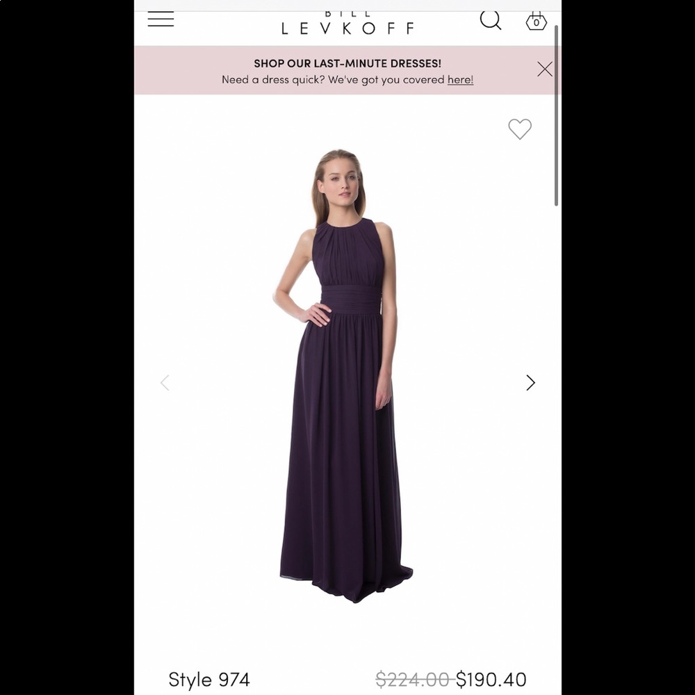 BLUE Bill Levkoff bridesmaid dress